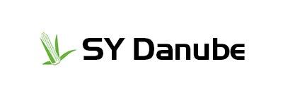 Logo SY Danube cu frunză verde stilizată pe fundal alb